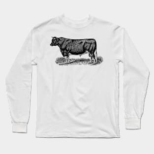 Black Bull Illustration Long Sleeve T-Shirt